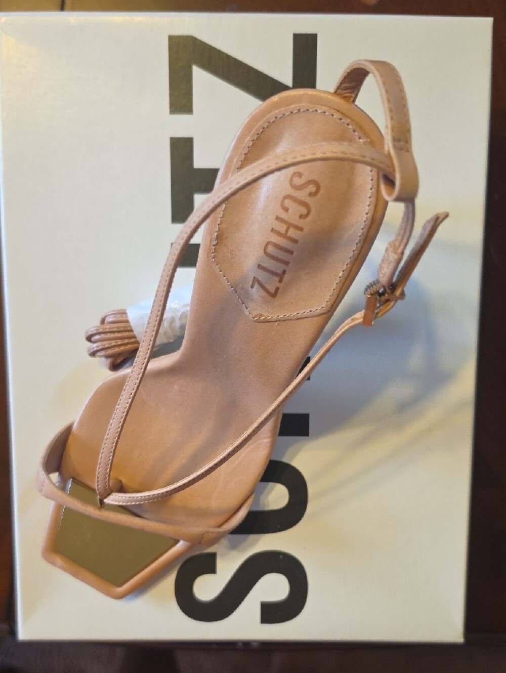 SCHUTZ Nude Strappy Stiletto Sandal - Picture 5 of 5